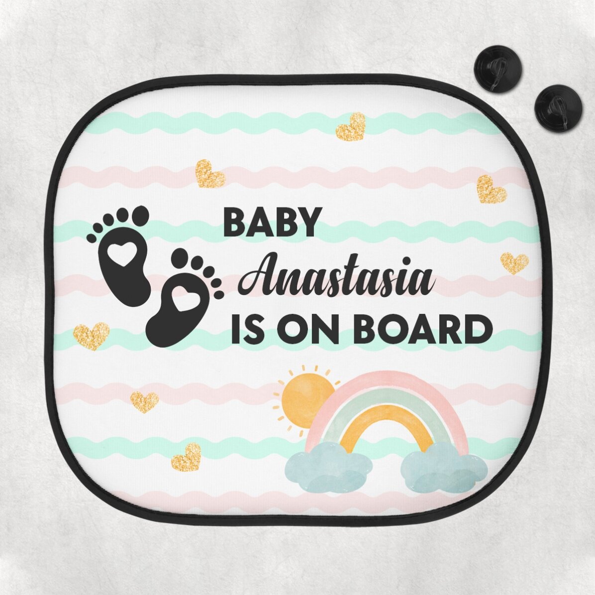 Op maat gemaakte autozonneklep met tekst - Baby on board