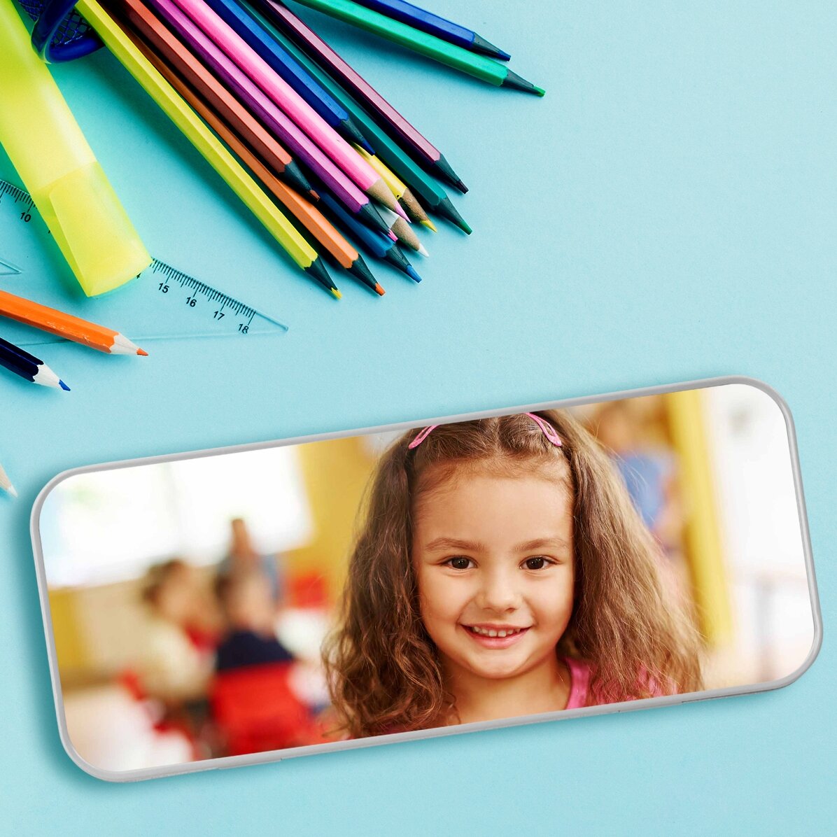 Personalised pencil case with a photo