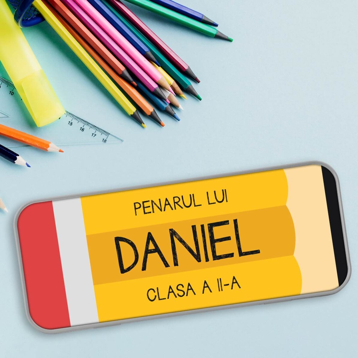 Gepersonaliseerd etui met tekst - Potlood