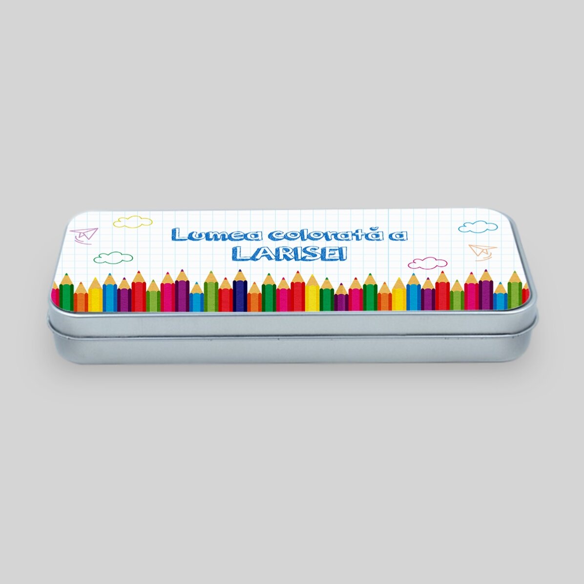 Gepersonaliseerd etui met tekst - Een kleurrijke wereld