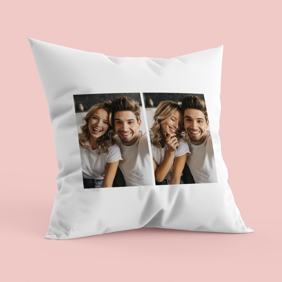 Gepersonaliseerd kussen met 2 portretfoto