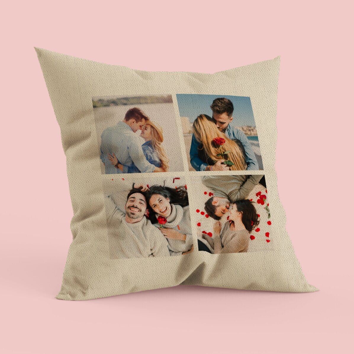 Gepersonaliseerd kussen met 4 foto