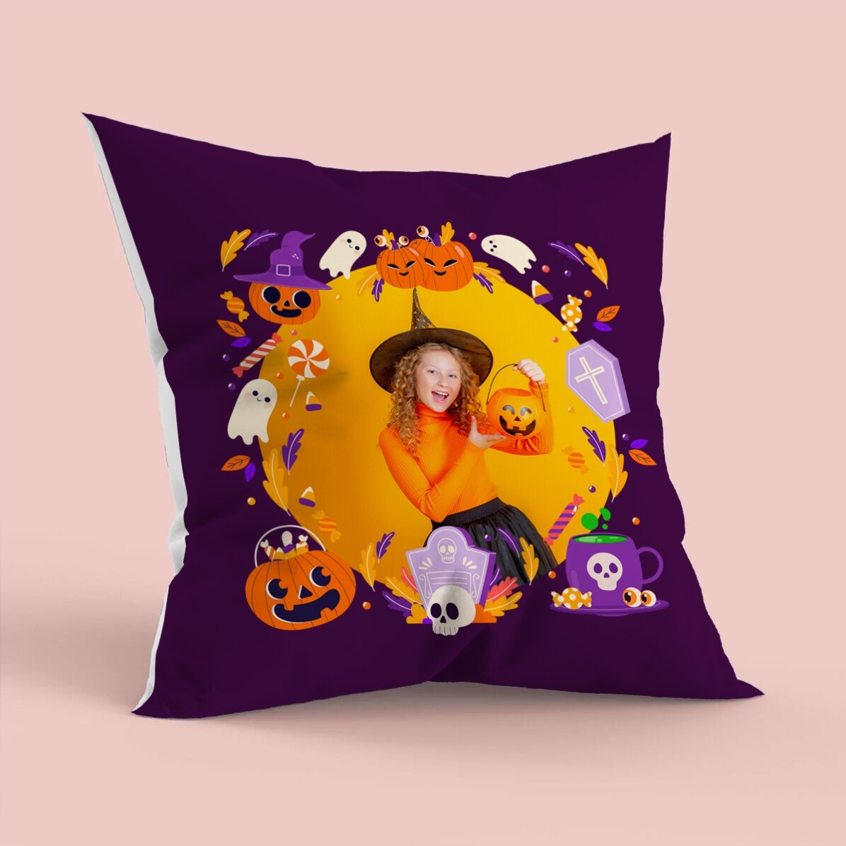Gepersonaliseerd kussen met foto - Halloween