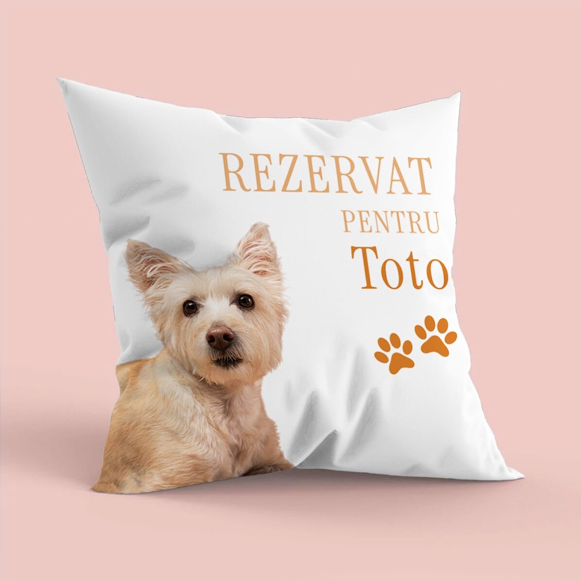 Gepersonaliseerd kussen met foto en naam van je favoriete huisdier