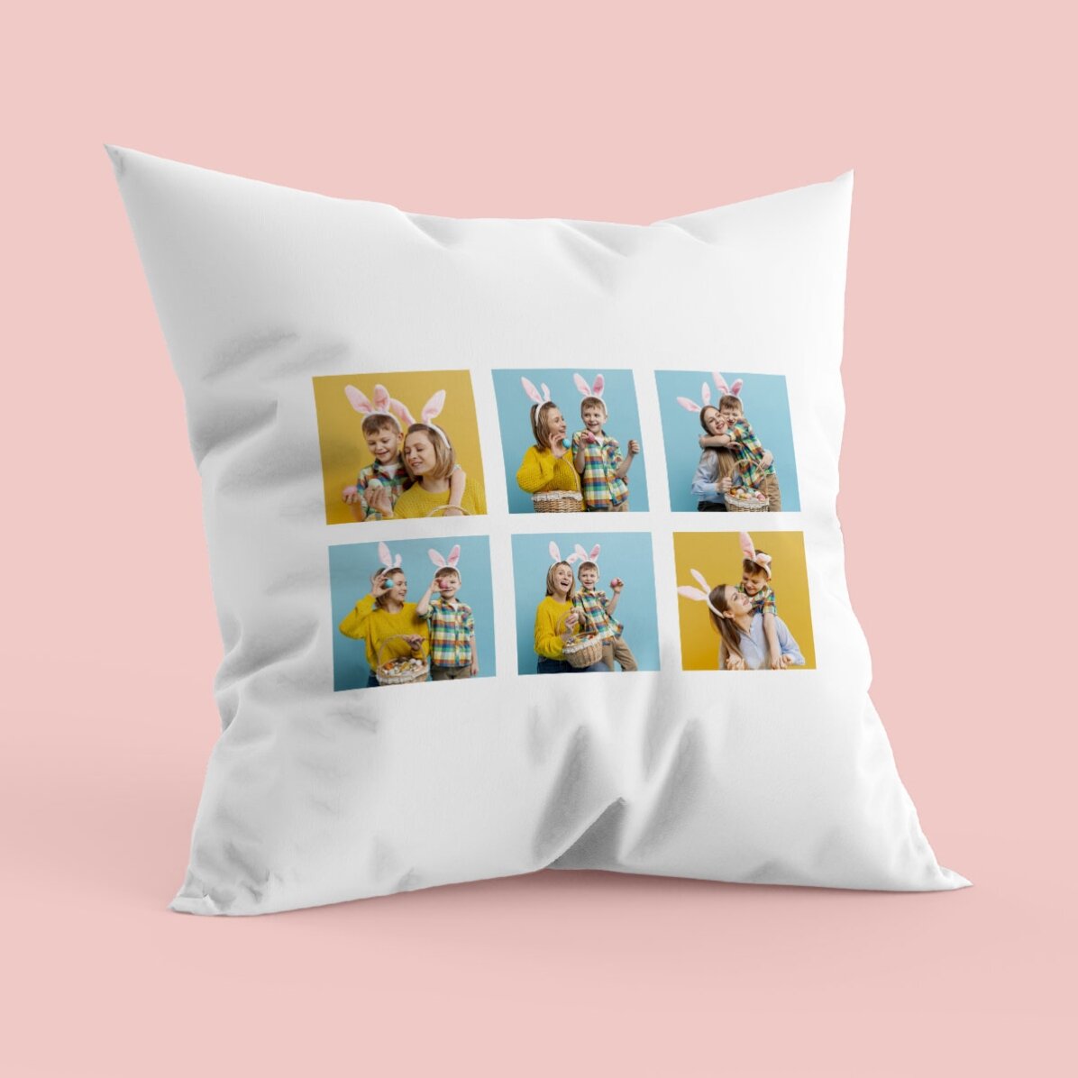 Gepersonaliseerd kussen met zes foto
