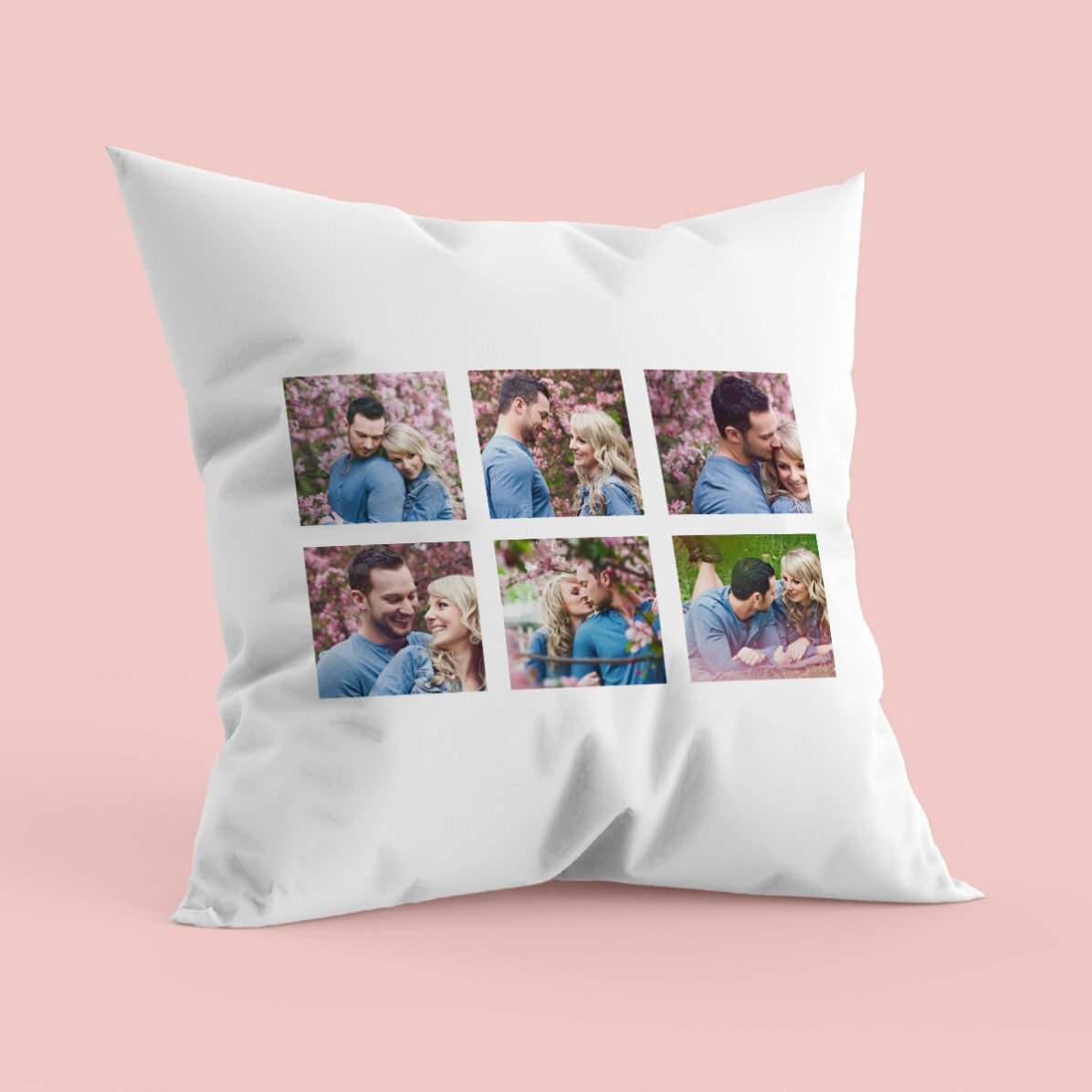 Gepersonaliseerd kussen met zes foto