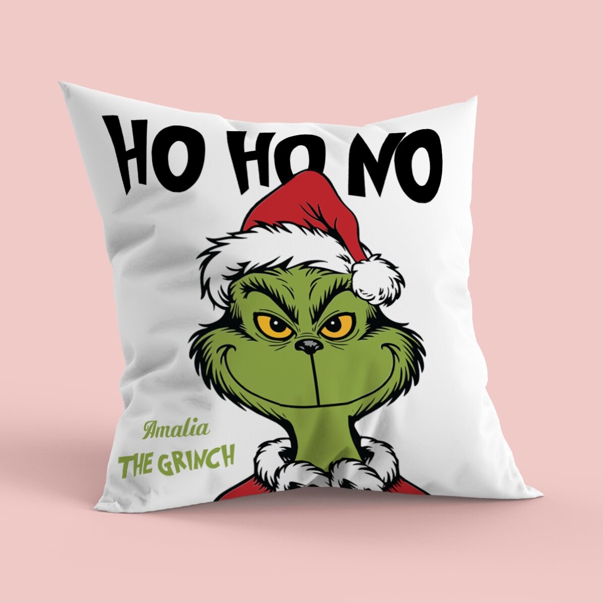 Gepersonaliseerd kussen met tekst - Grinch