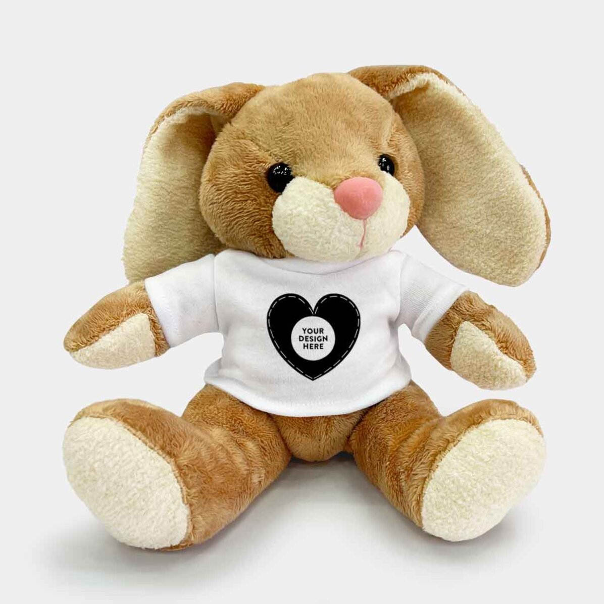Plus een gepersonaliseerd konijntje met jouw eigen ontwerp – Hartjesmotief