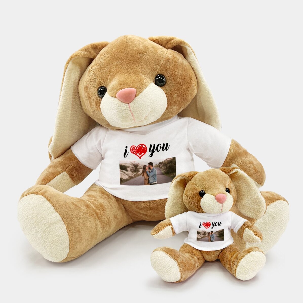 Personalised bunny with a photo - I love you