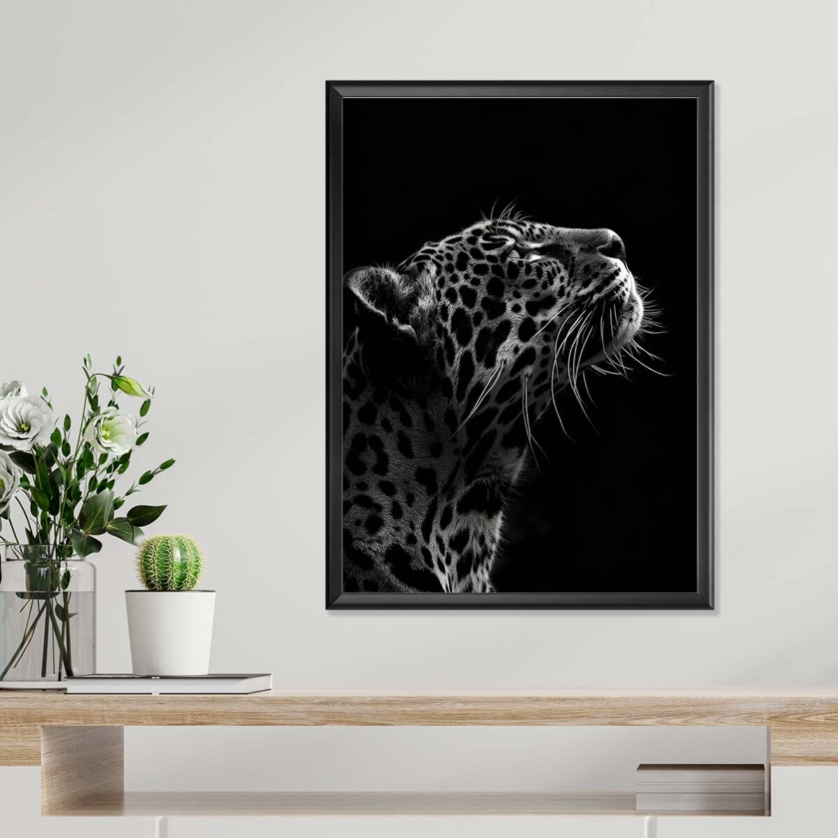 Poster: Zwart-witte Jaguar