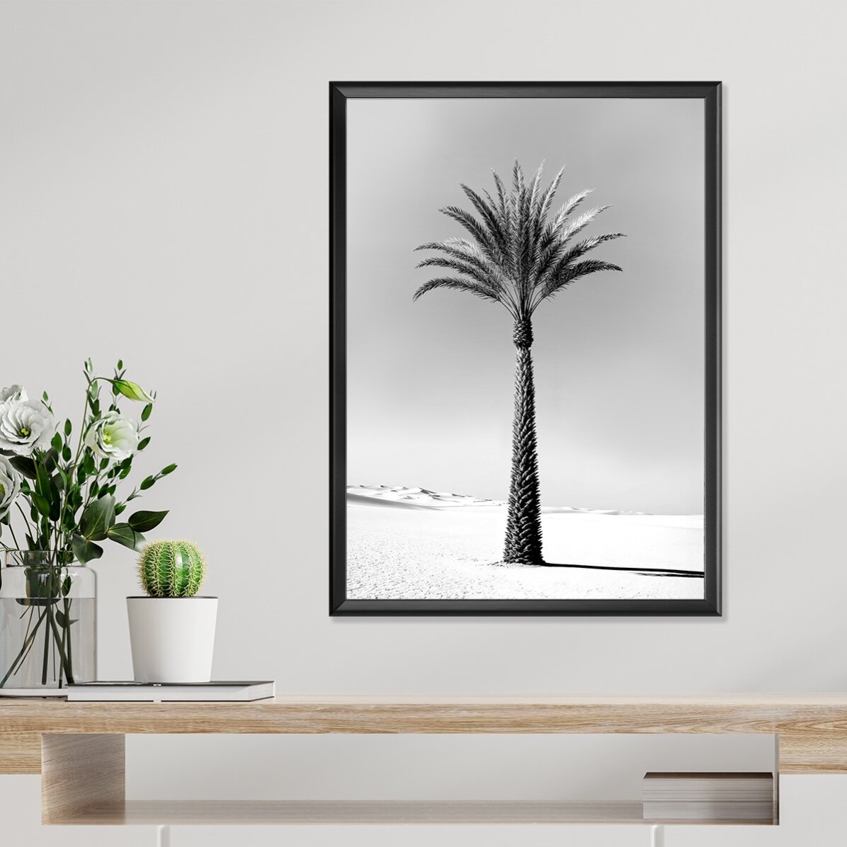 Black and white palm tree poster