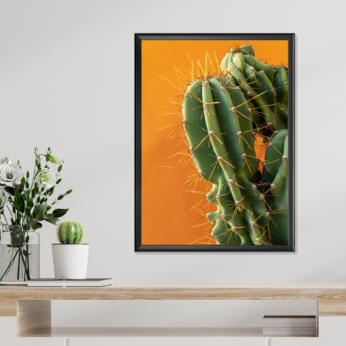 Cactusposter met kleurrijke achtergrond