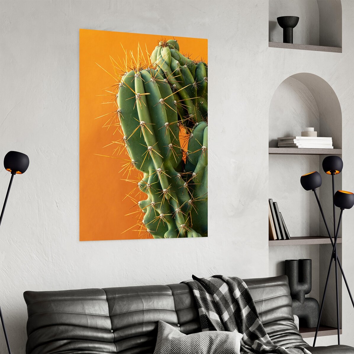 Cactusposter met kleurrijke achtergrond