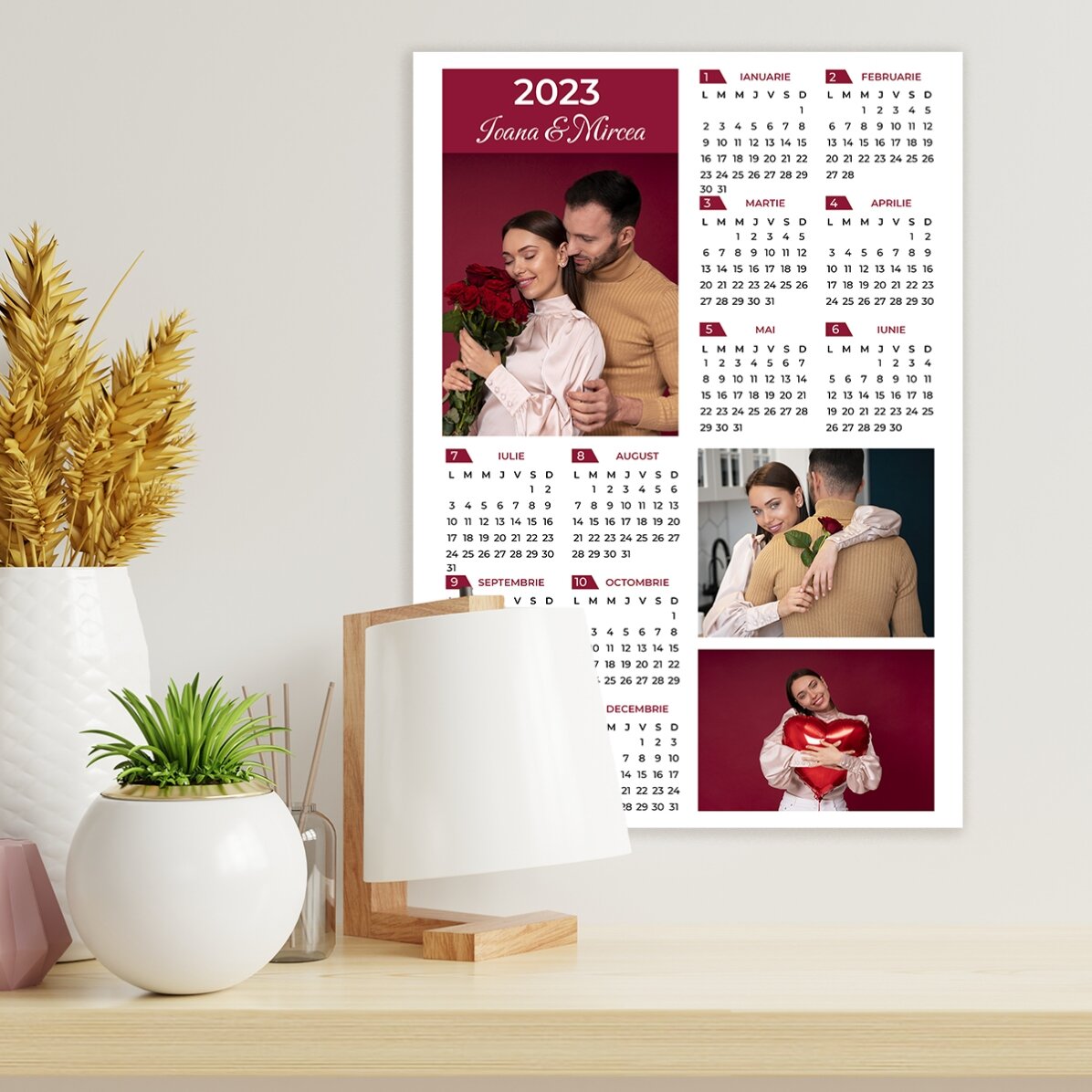Gepersonaliseerde kalenderposter met 3 foto