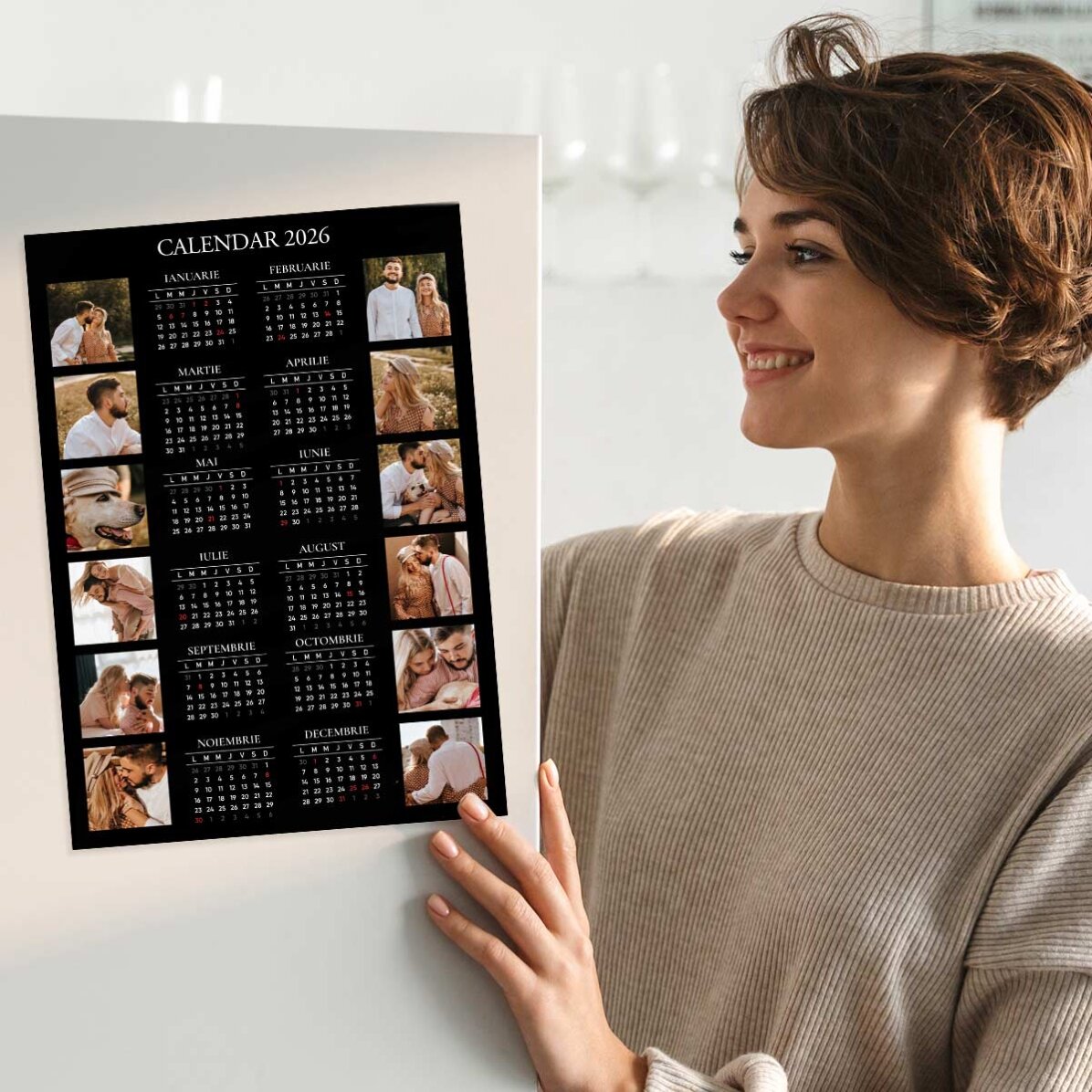 Gepersonaliseerde kalenderposter met 12 foto