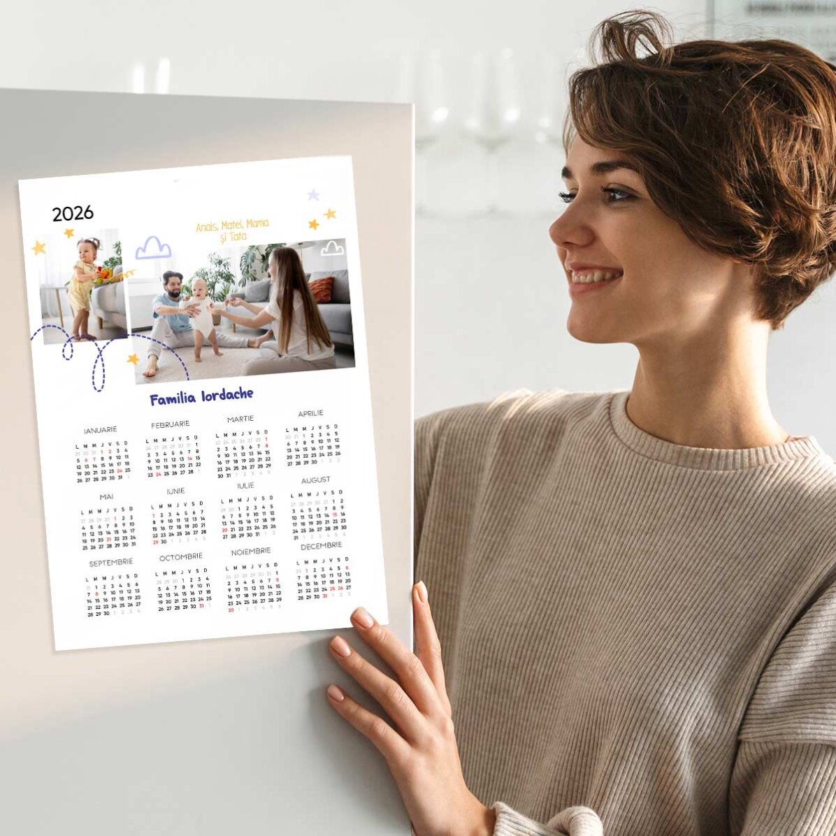 Gepersonaliseerde kalenderposter met 2 foto