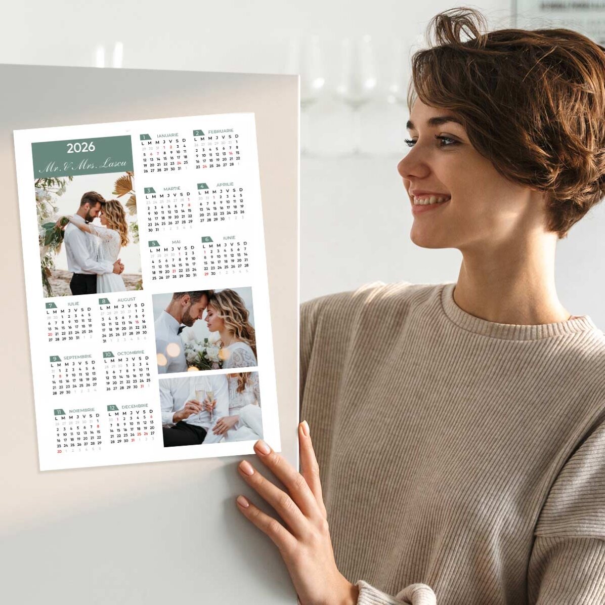 Gepersonaliseerde kalenderposter met 3 foto