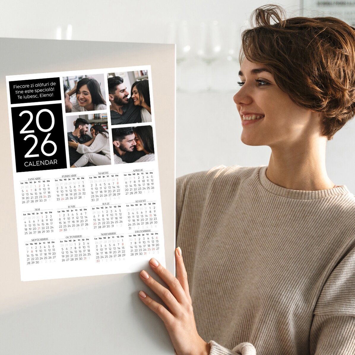 Gepersonaliseerde kalenderposter met 4 foto