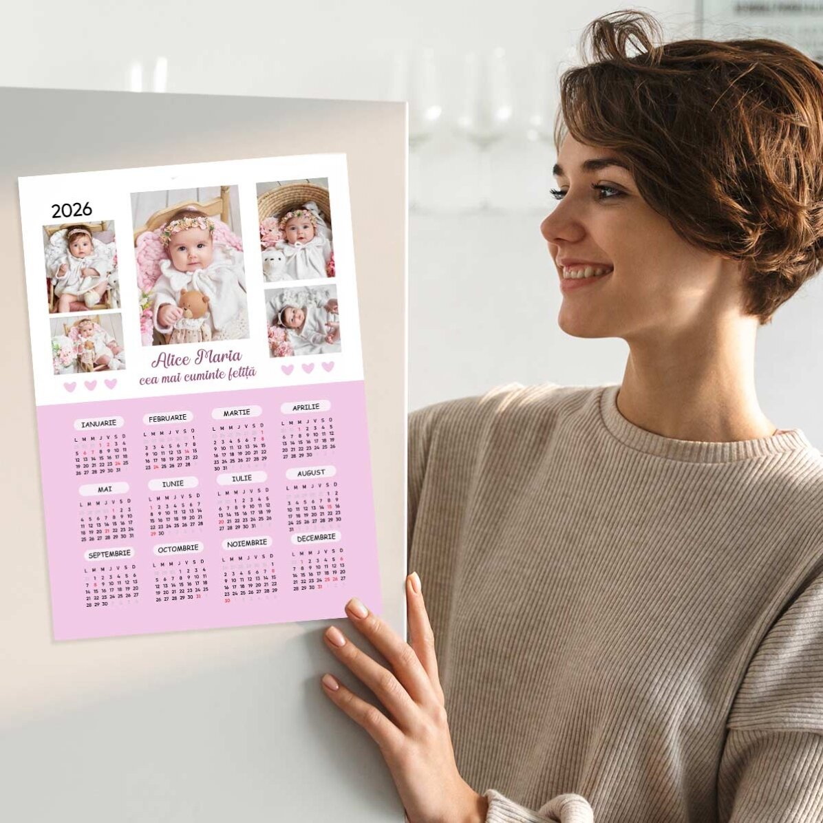 Gepersonaliseerde kalenderposter met 5 foto