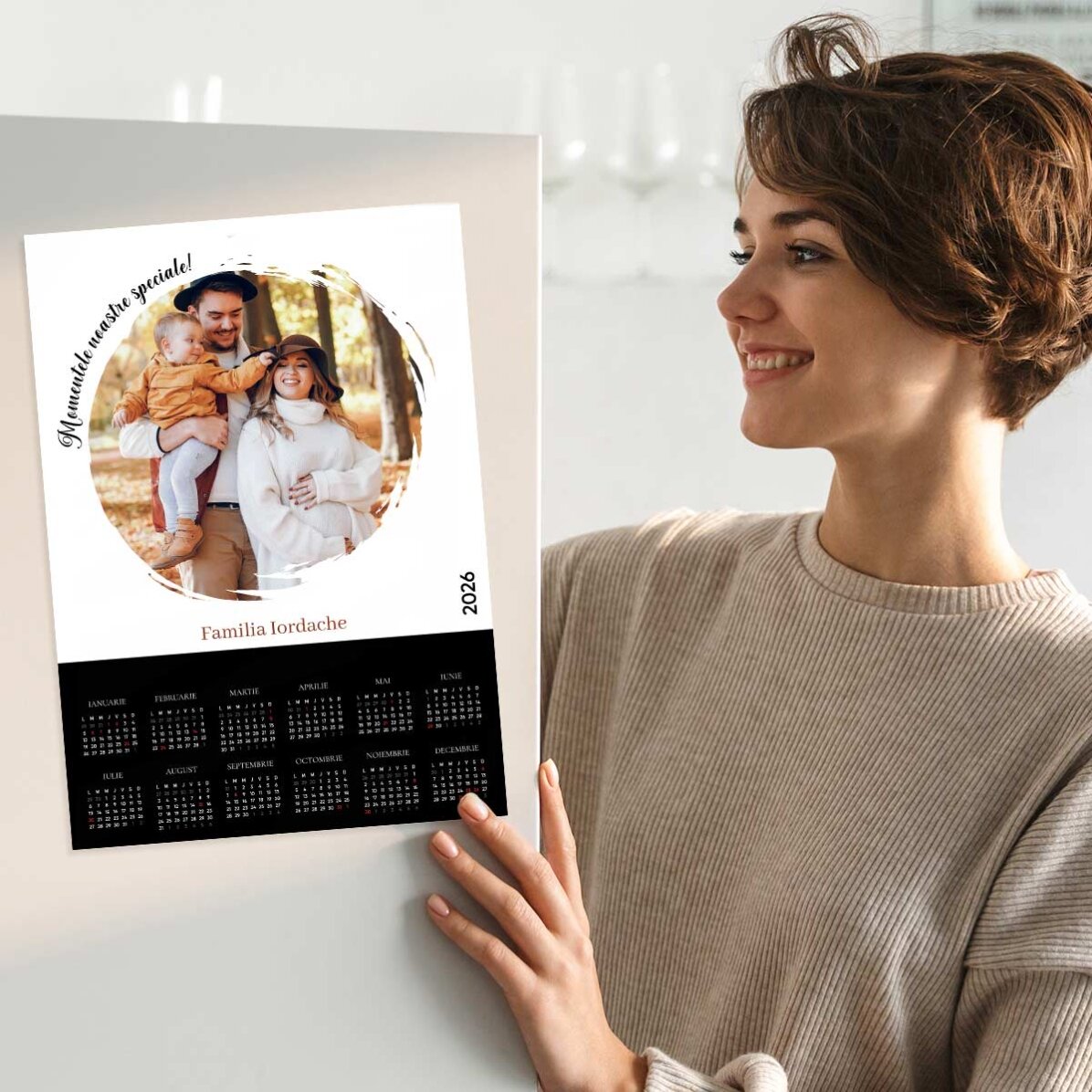 Personalised calendar poster with a photo and message - Our special moments!