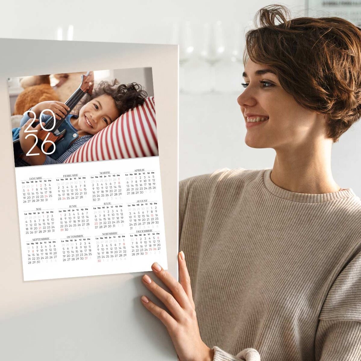Gepersonaliseerde kalenderposter met een foto