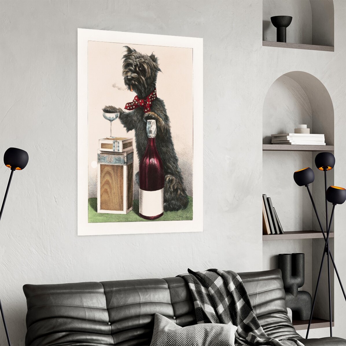Poster met vrolijke puppy