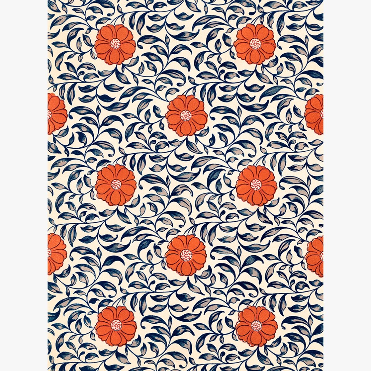 Red Chinese Flowers Poster