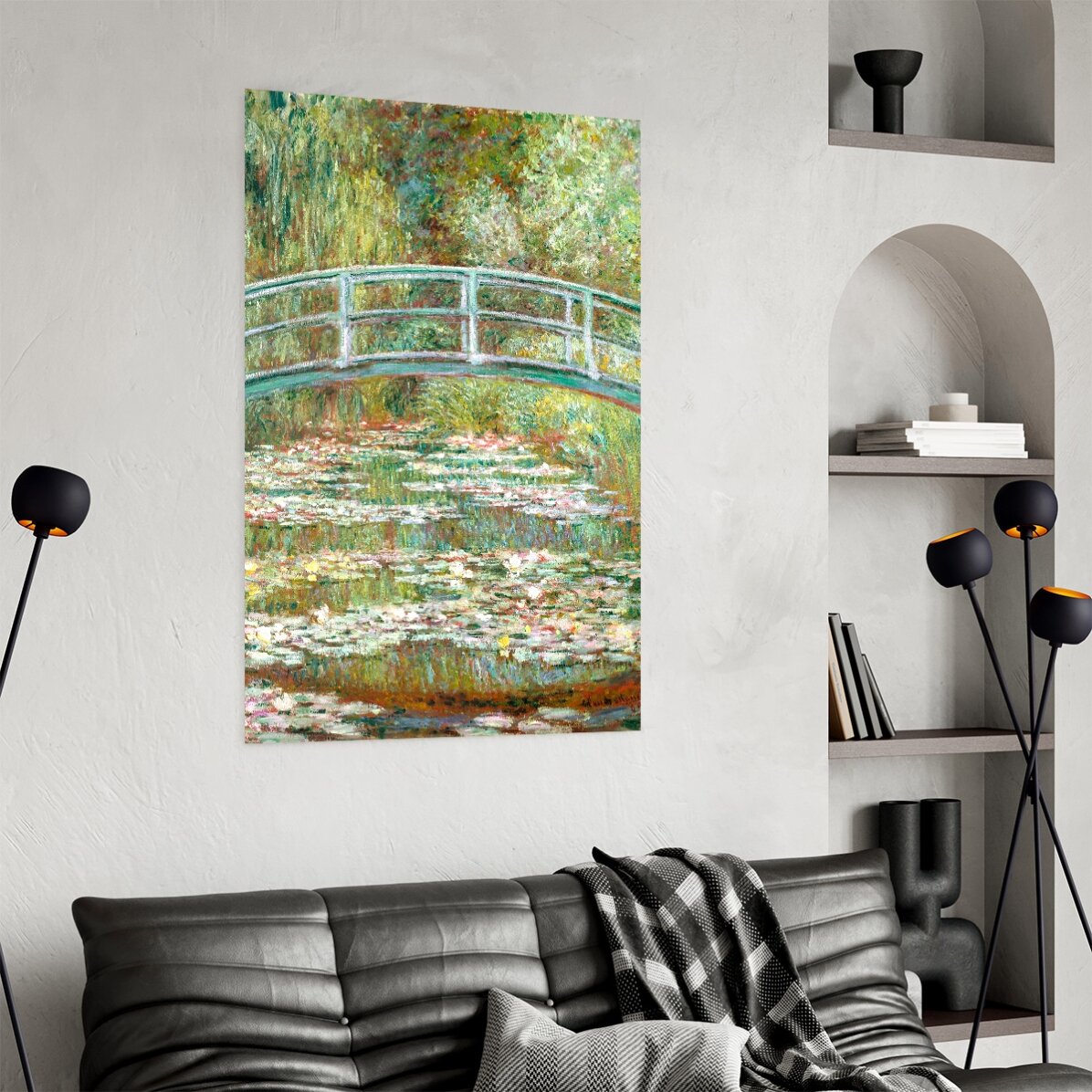 Poster van Claude Monet, De brug over een vijver met waterlelies, 1899