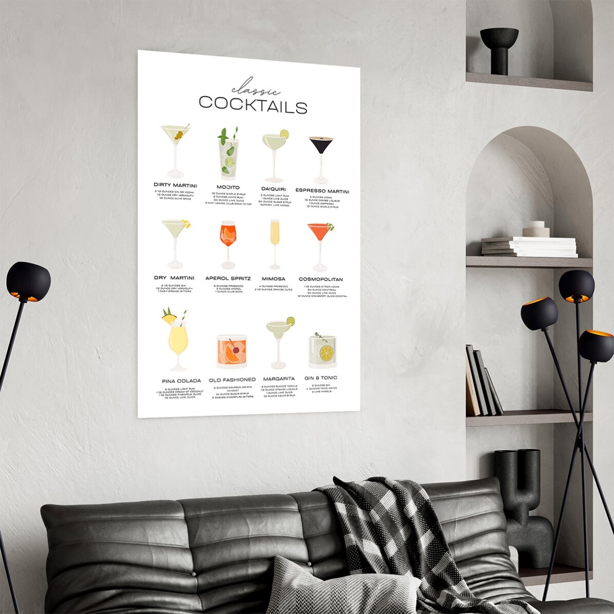 Poster met cocktailmenu