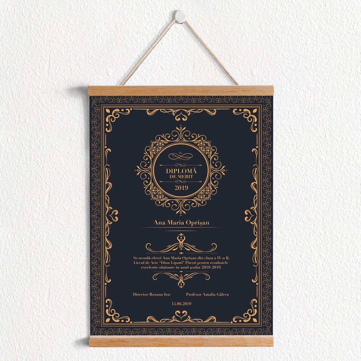Gepersonaliseerde poster met haakjes - Diploma