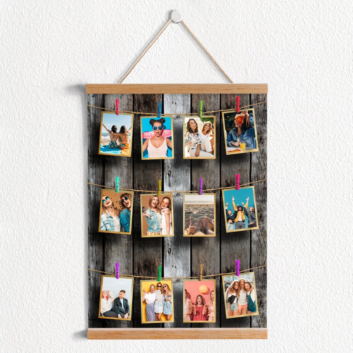 Gepersonaliseerde poster met 12 foto’s om in te lijsten