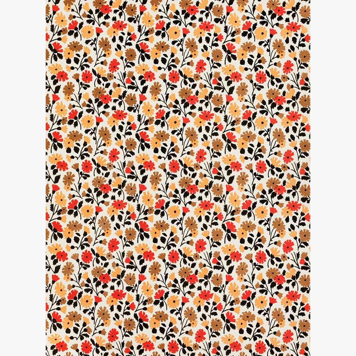 Poster met rode en gele bloemen