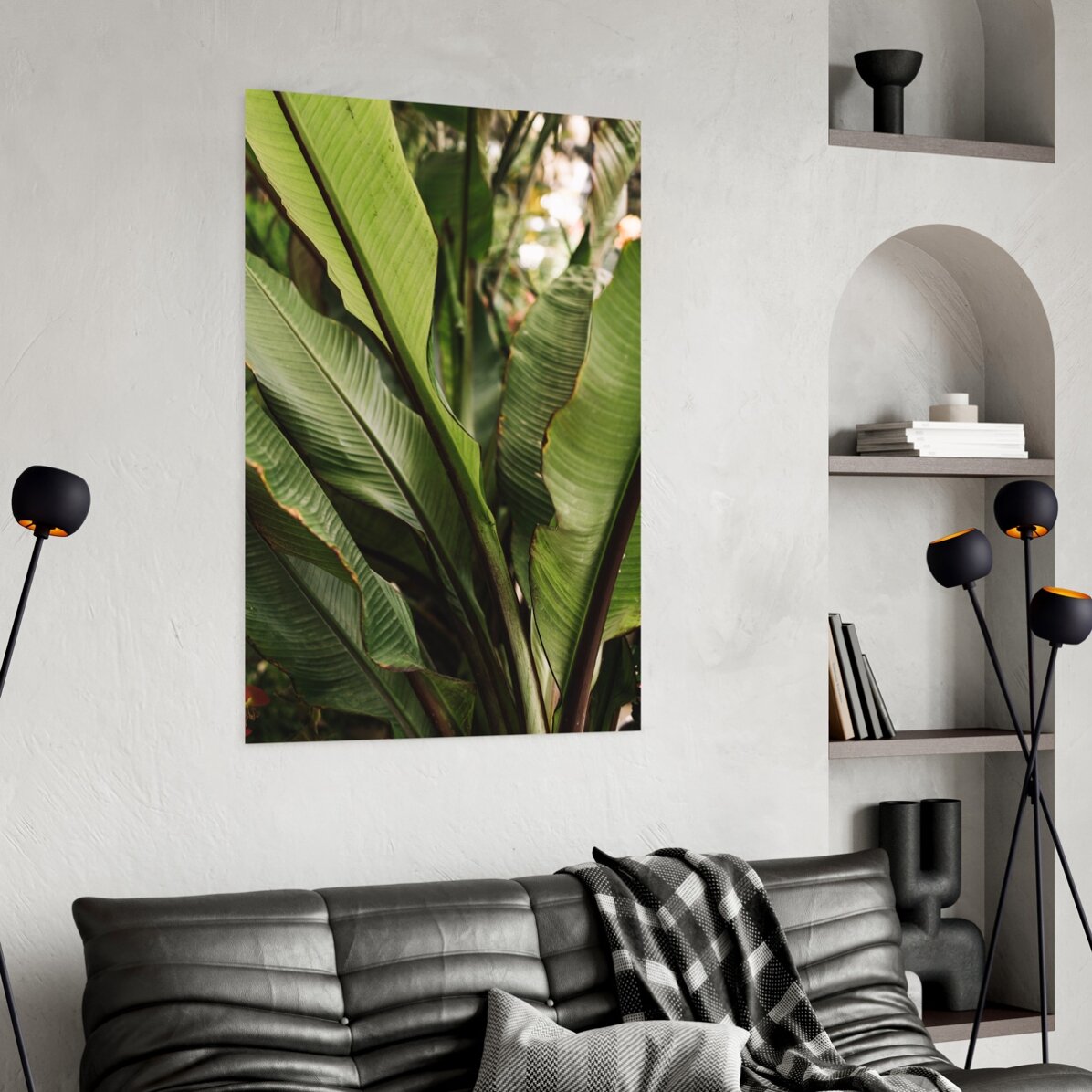 Poster met groene bladeren