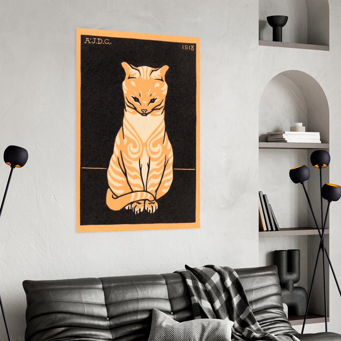 Poster van Julie de Graag, ‘Sitting cat’, 1918