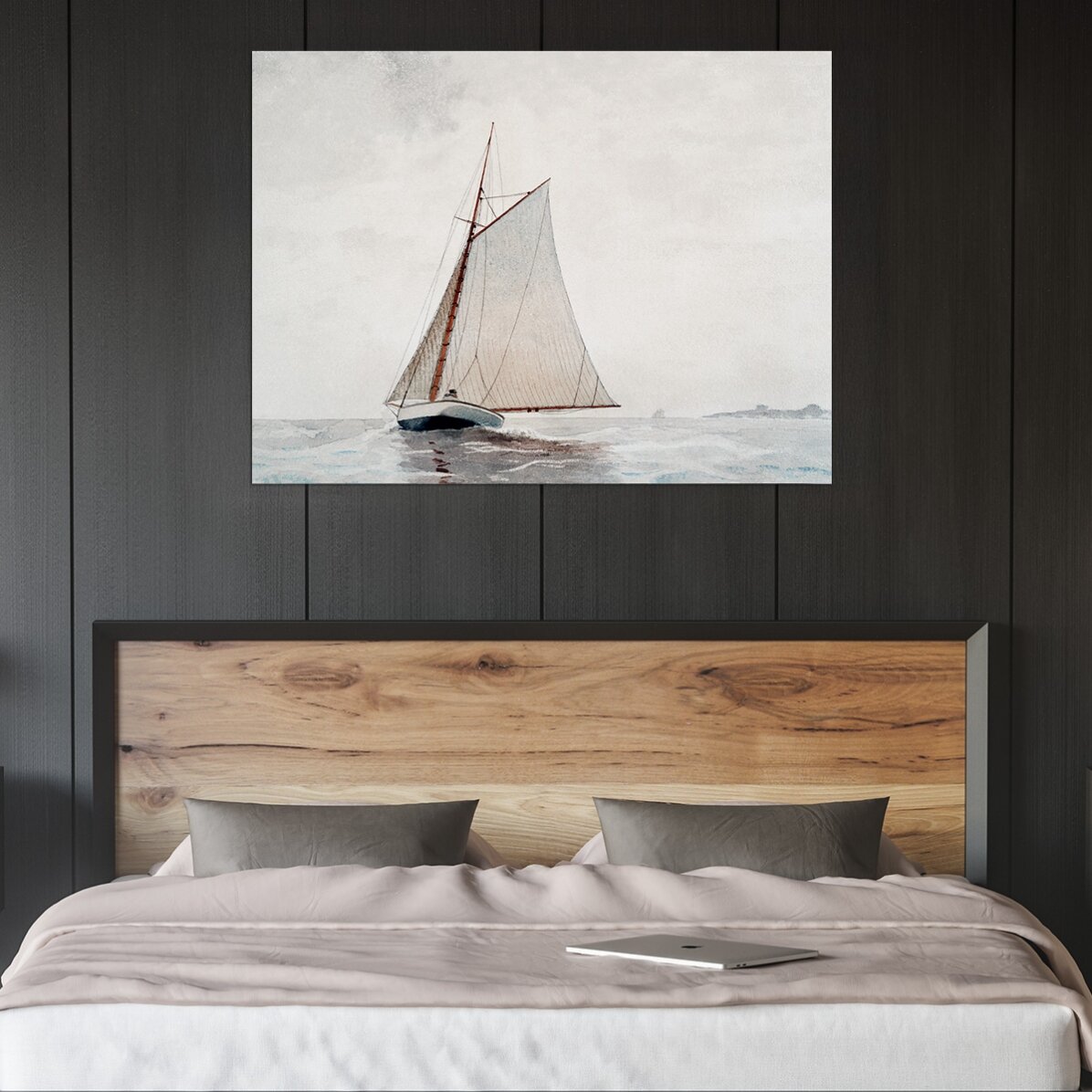 Poster in liggend formaat - Winslow Homer - Vertrek vanuit Gloucester 1880