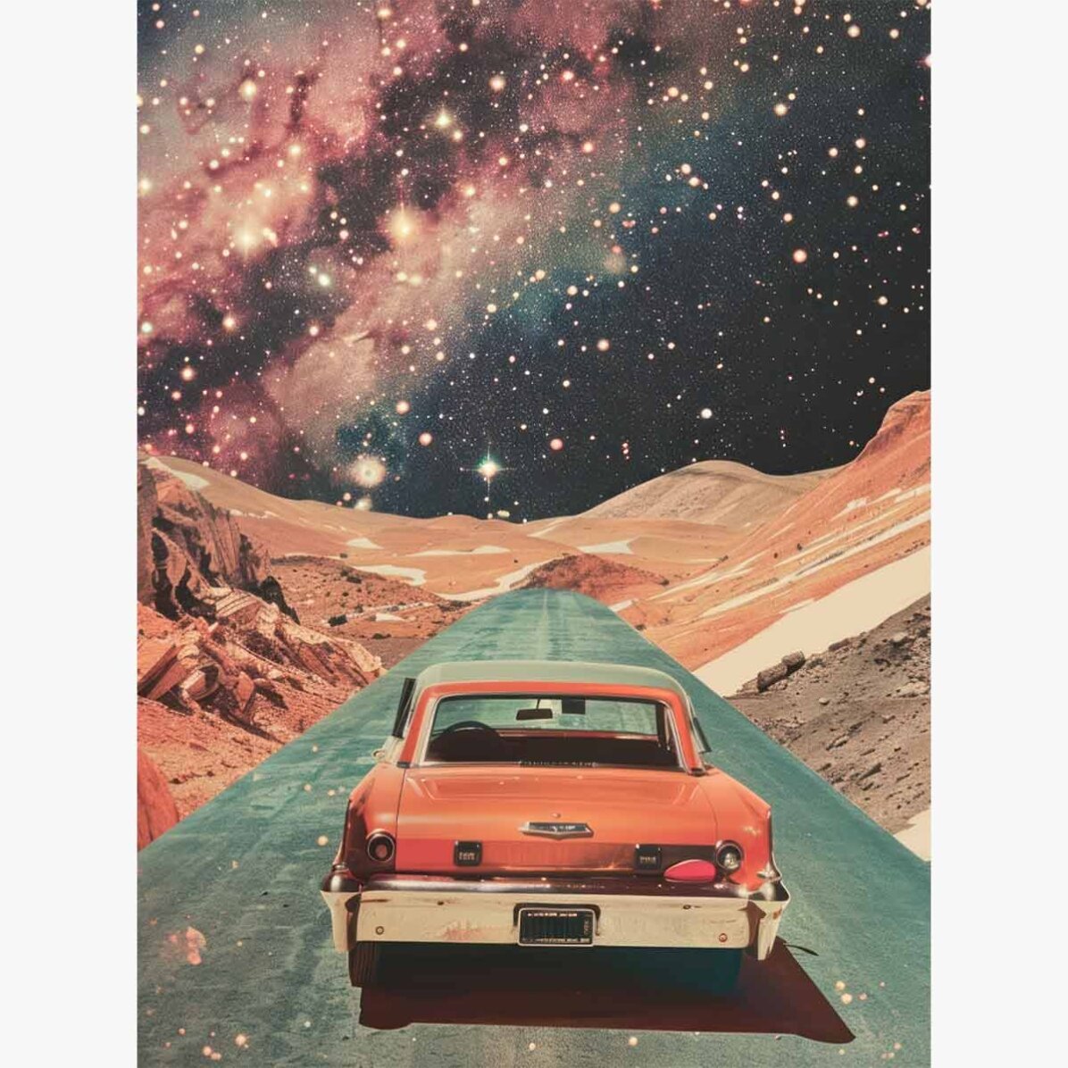 Poster: Auto tussen de sterren