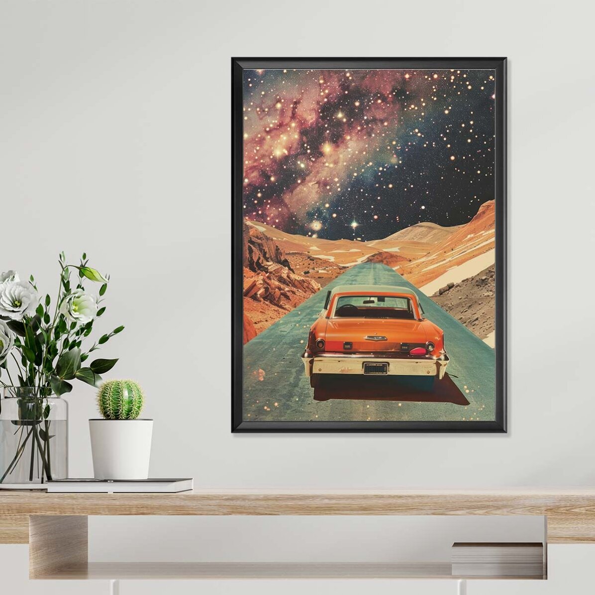 Poster: Auto tussen de sterren
