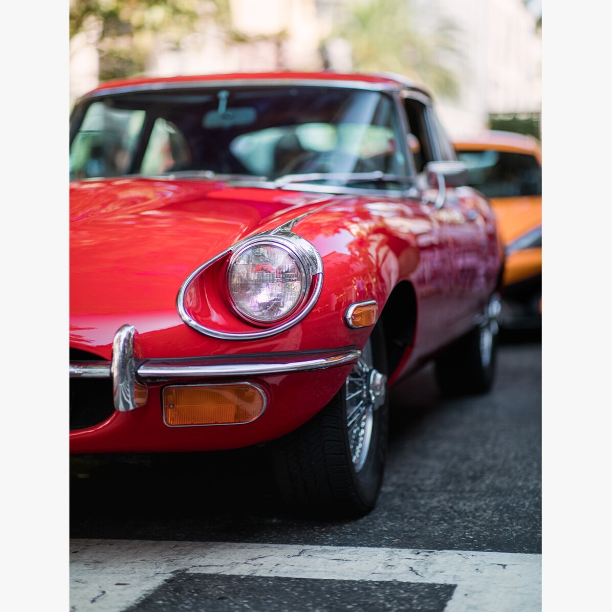 Poster: Rode vintage auto
