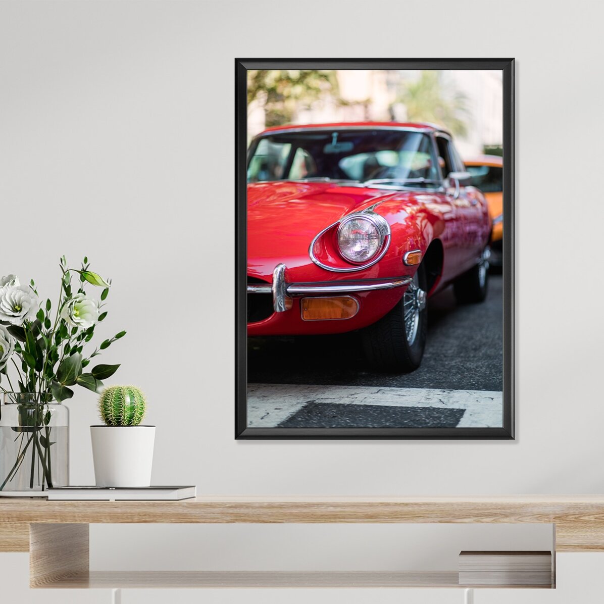 Poster: Rode vintage auto