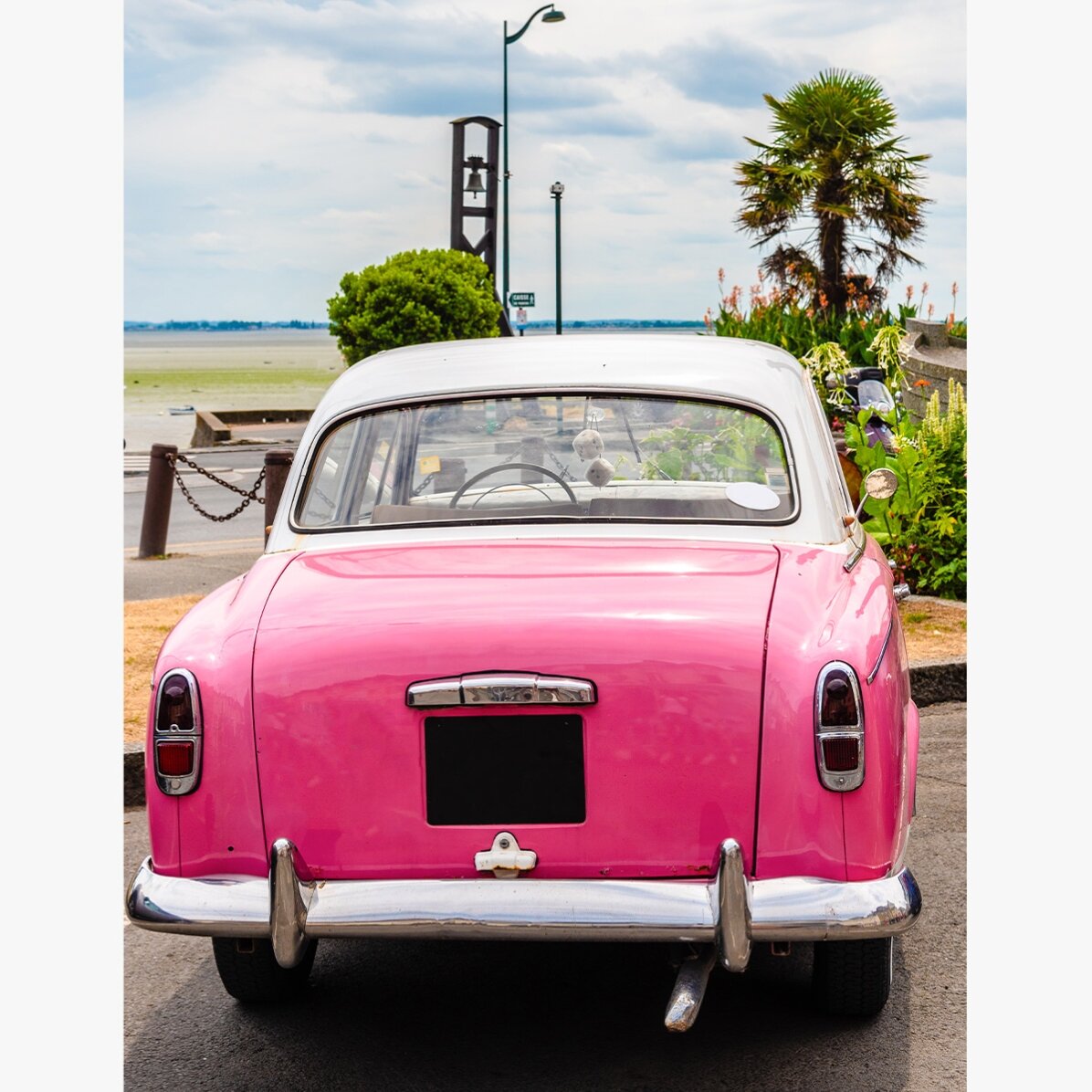 Vintage Pink Car Poster