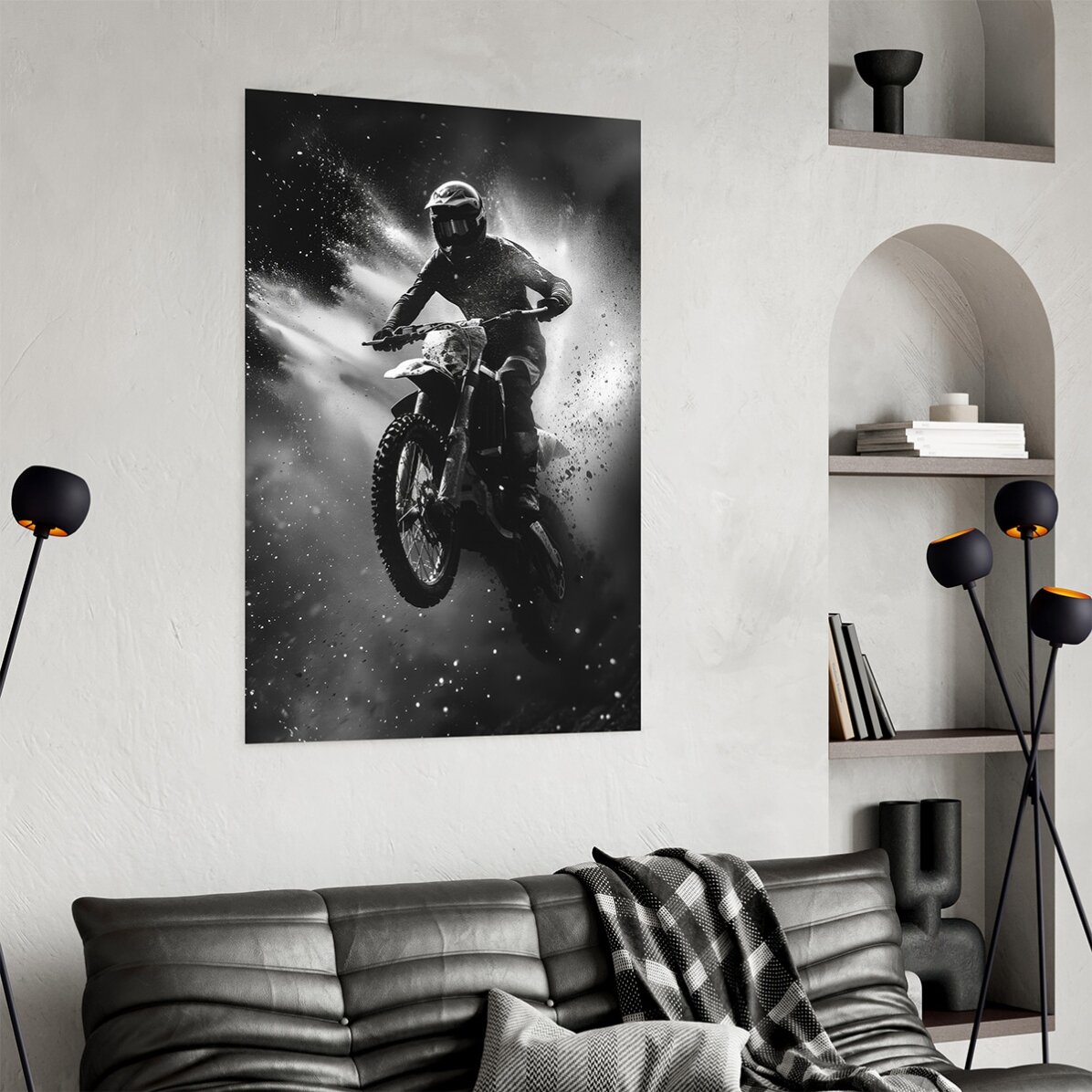 Poster met motorrijder