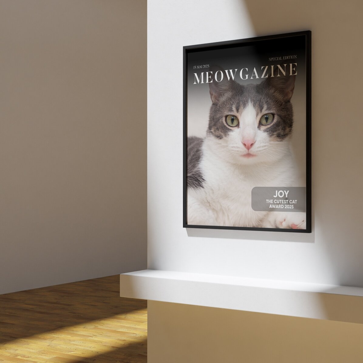 Gepersonaliseerde poster met foto en tekst - Meowgazine