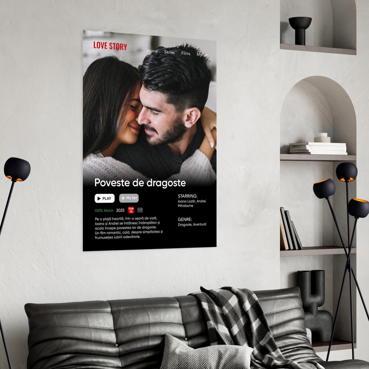 Gepersonaliseerde poster met foto en tekst - Film