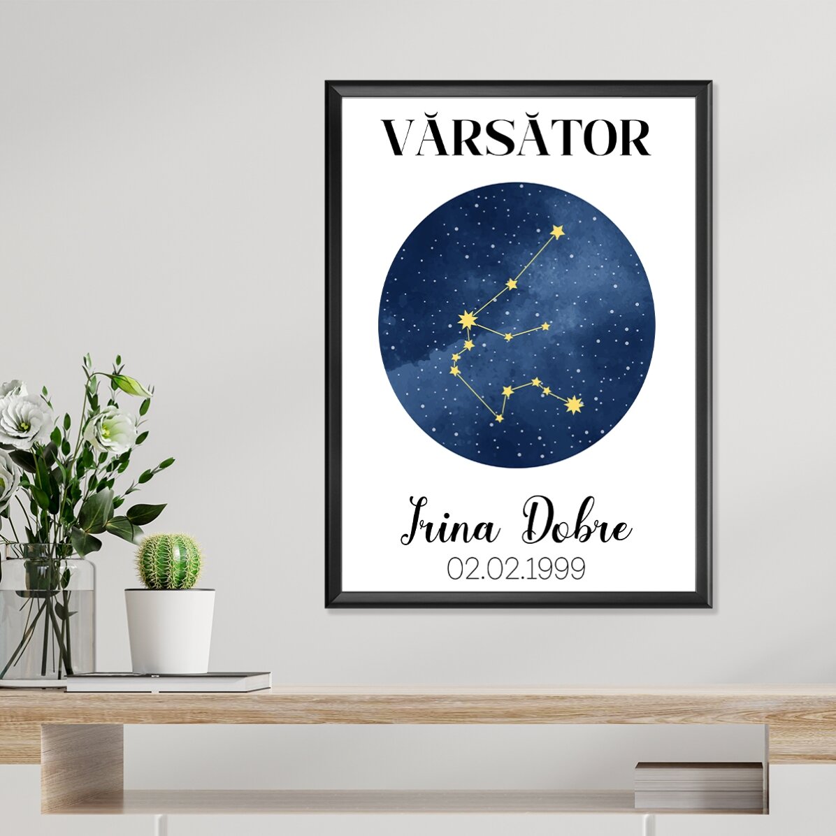 Gepersonaliseerde poster met tekst - Het sterrenbeeld Waterman