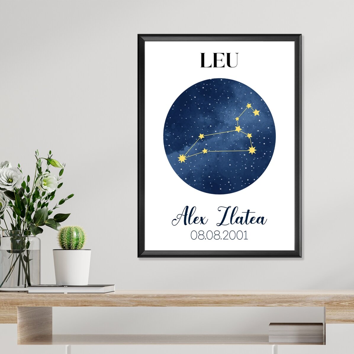 Gepersonaliseerde poster met tekst - Het sterrenbeeld Leeuw