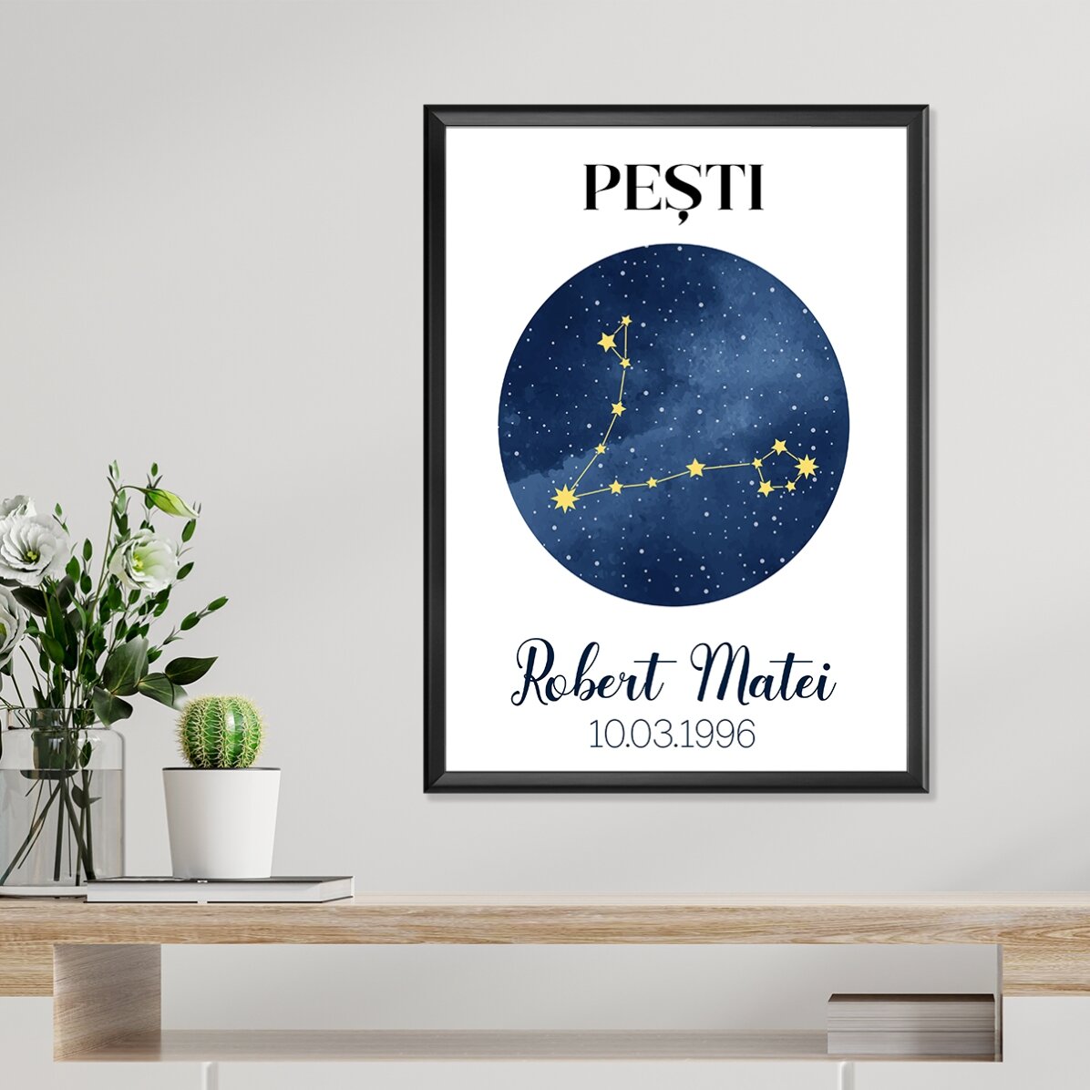 Gepersonaliseerde poster met tekst - Het sterrenbeeld Vissen