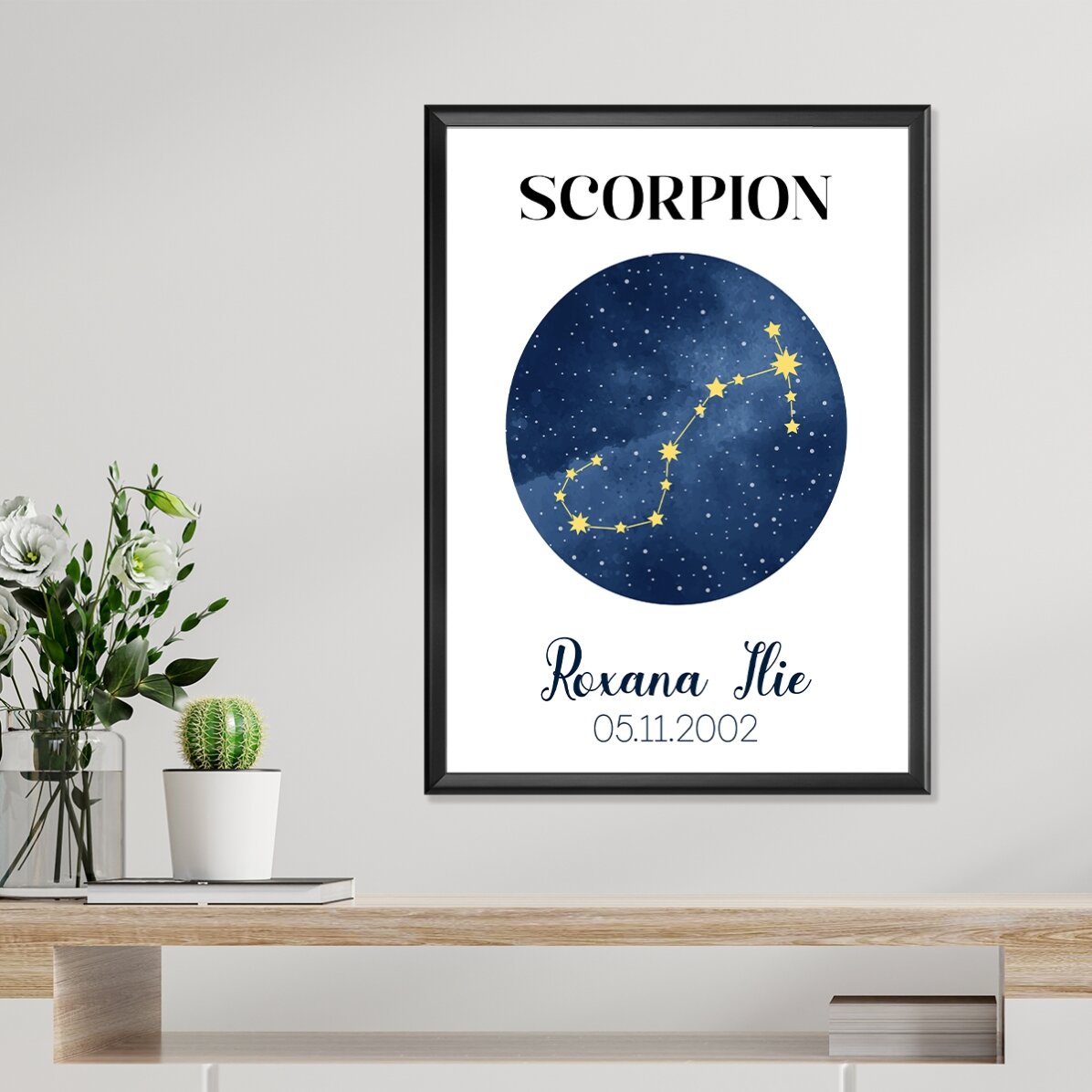 Personalised poster with text - Scorpio zodiac constellation