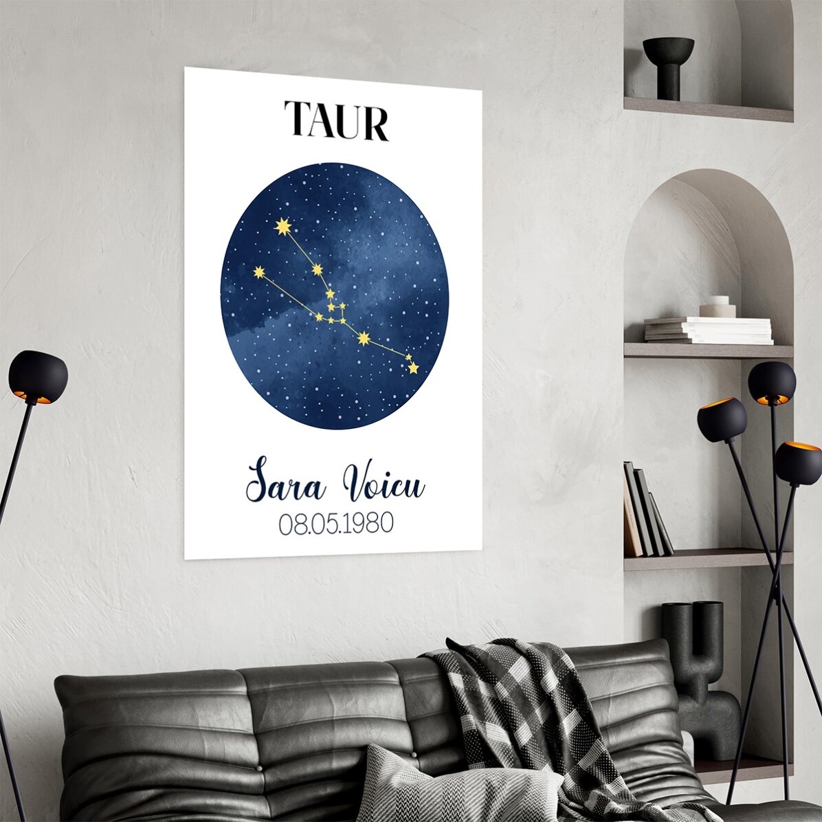 Personalised poster with text - Taurus zodiac constellation
