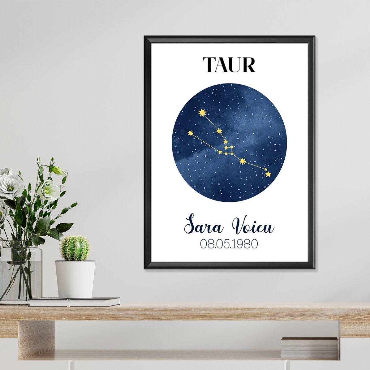 Personalised poster with text - Taurus zodiac constellation