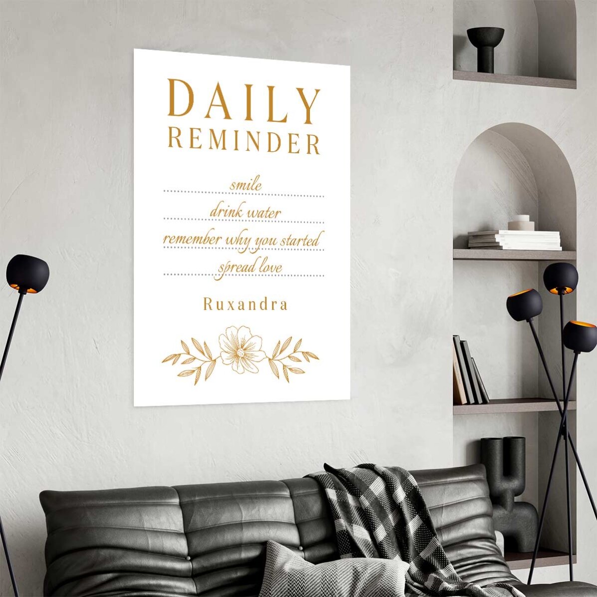 Gepersonaliseerde poster met tekst - Daily Reminder